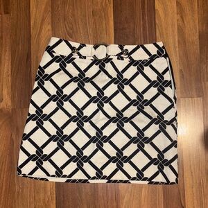 Milly Navy and Cream Chain Pattern Mini Skirt